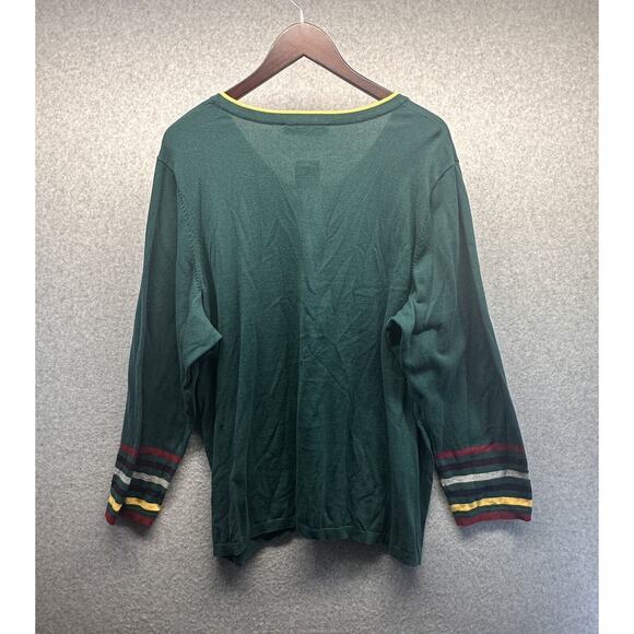 Tommy Hilfiger Womens Sweater Top V-Neck Green Colorful Long Sleeve Size 2X NWT - Picture 7 of 8